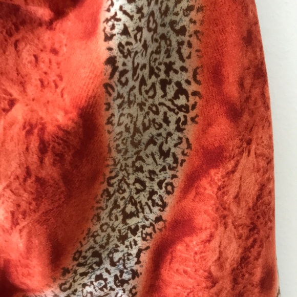 Orange and leopard print one shoulder top - Picture 2 of 3